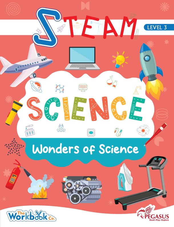 Team Pegasus Steam Science Learning Book for Kids - Level 3, Ages 5-6, Advanced Science Activities, Early Science Skills for Preschool Children