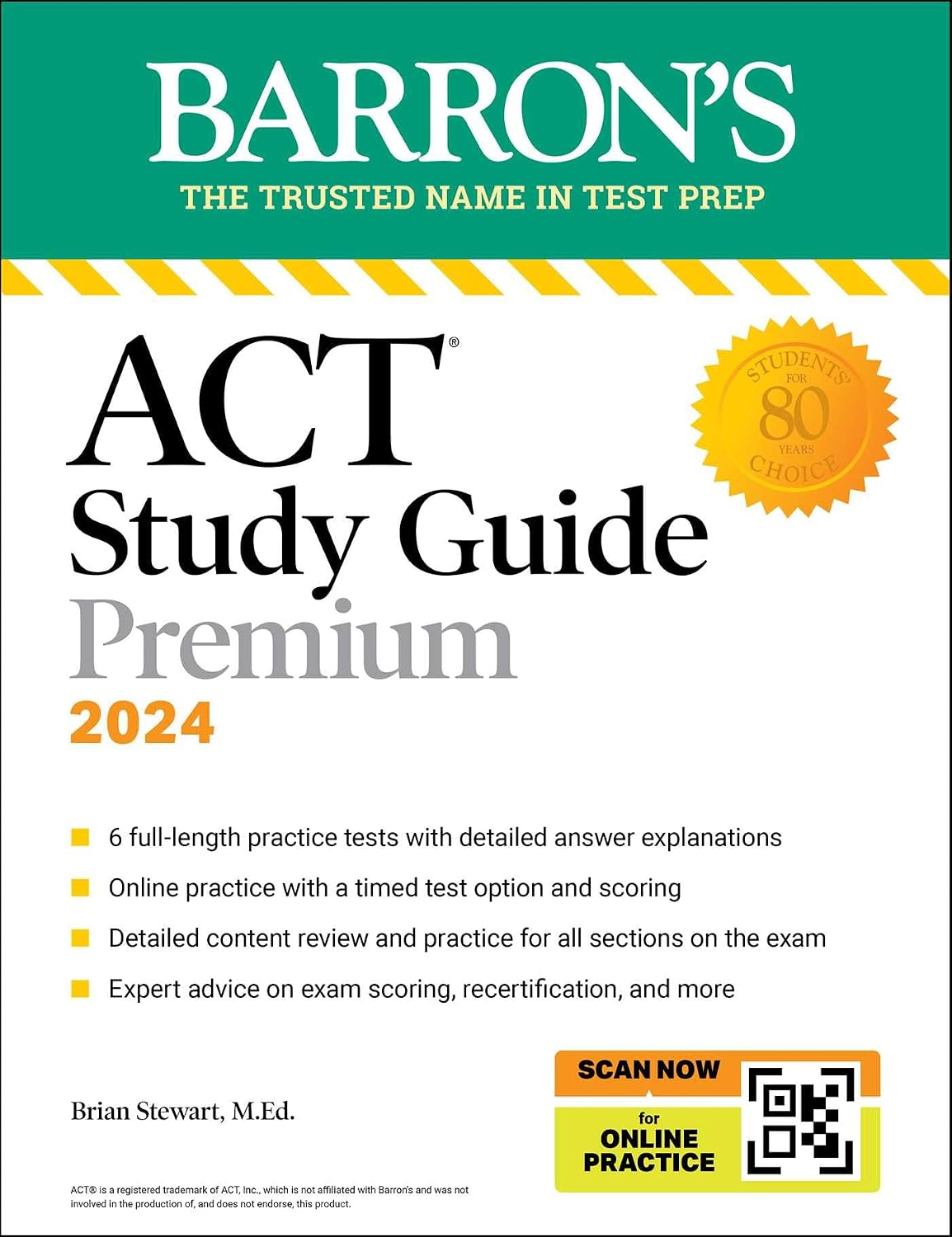 ACT Study Guide Premium, 2024: 6 Practice Tests + Comprehensive Review + Online Practice