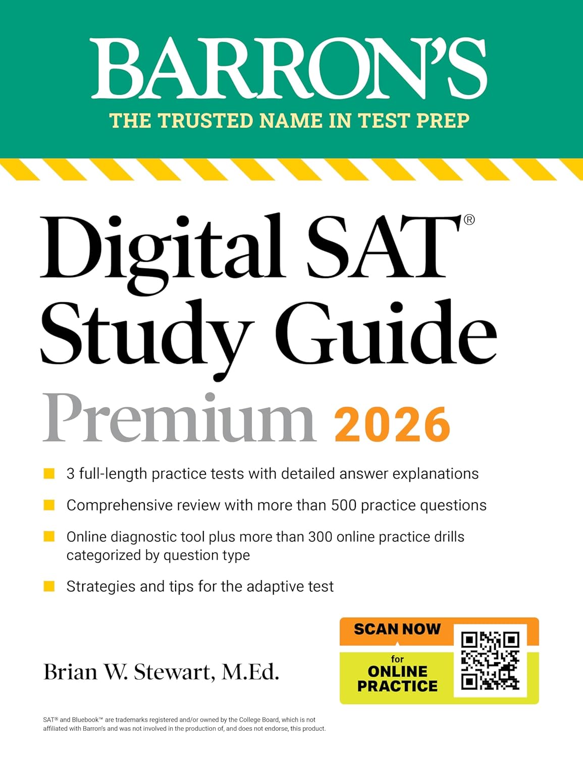 Digital SAT Study Guide Premium, 2026: 4 Practice Tests + Comprehensive Review + Online Practice