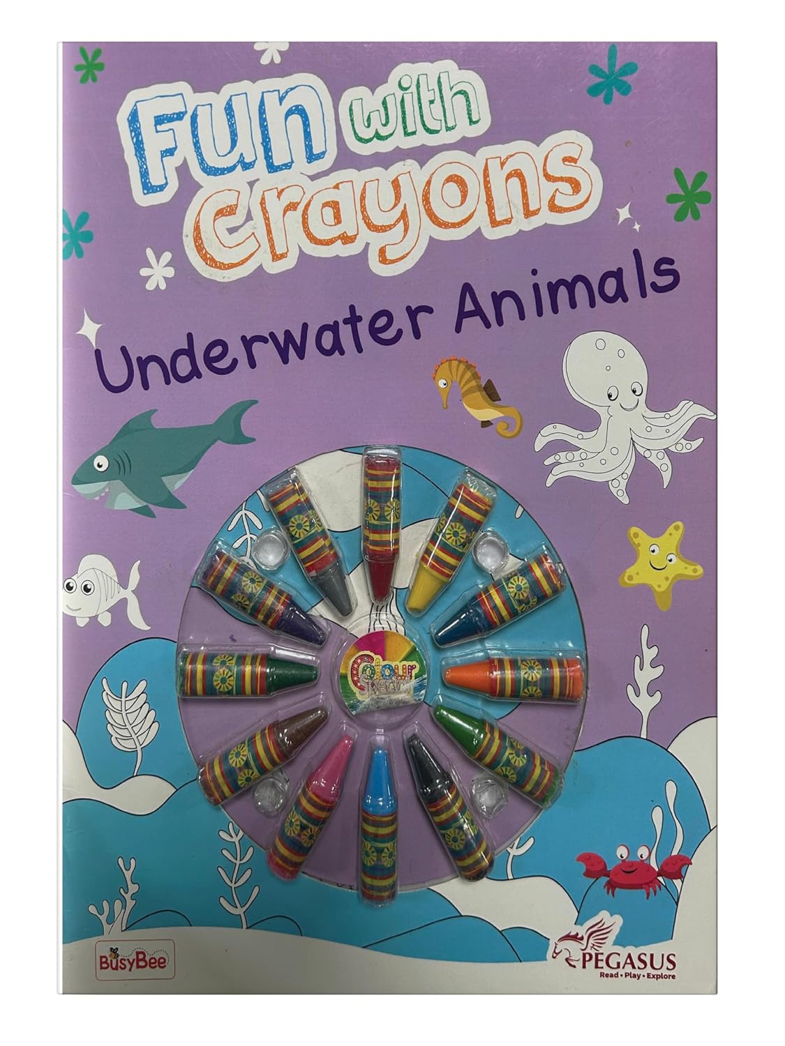 Fun with Crayons: Underwater Animals Coloring Book