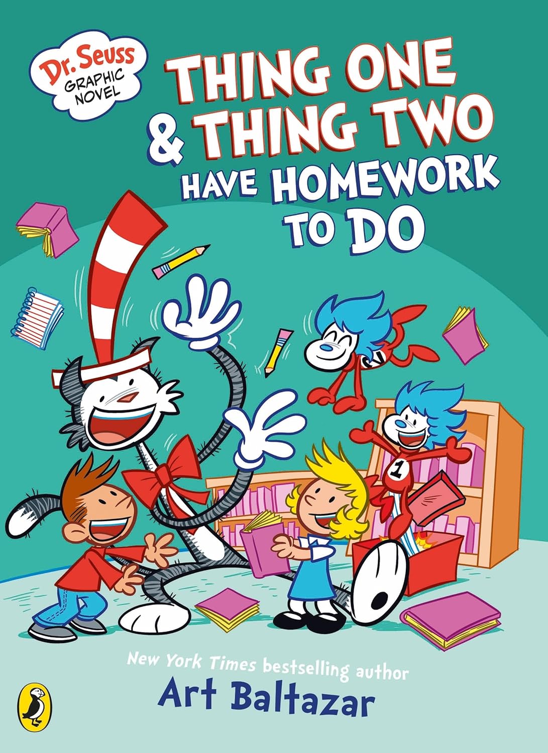 Dr Seuss Graphic Novel: Thing One and Thing Two Have Homework to Do: a Cat in the Hat Story