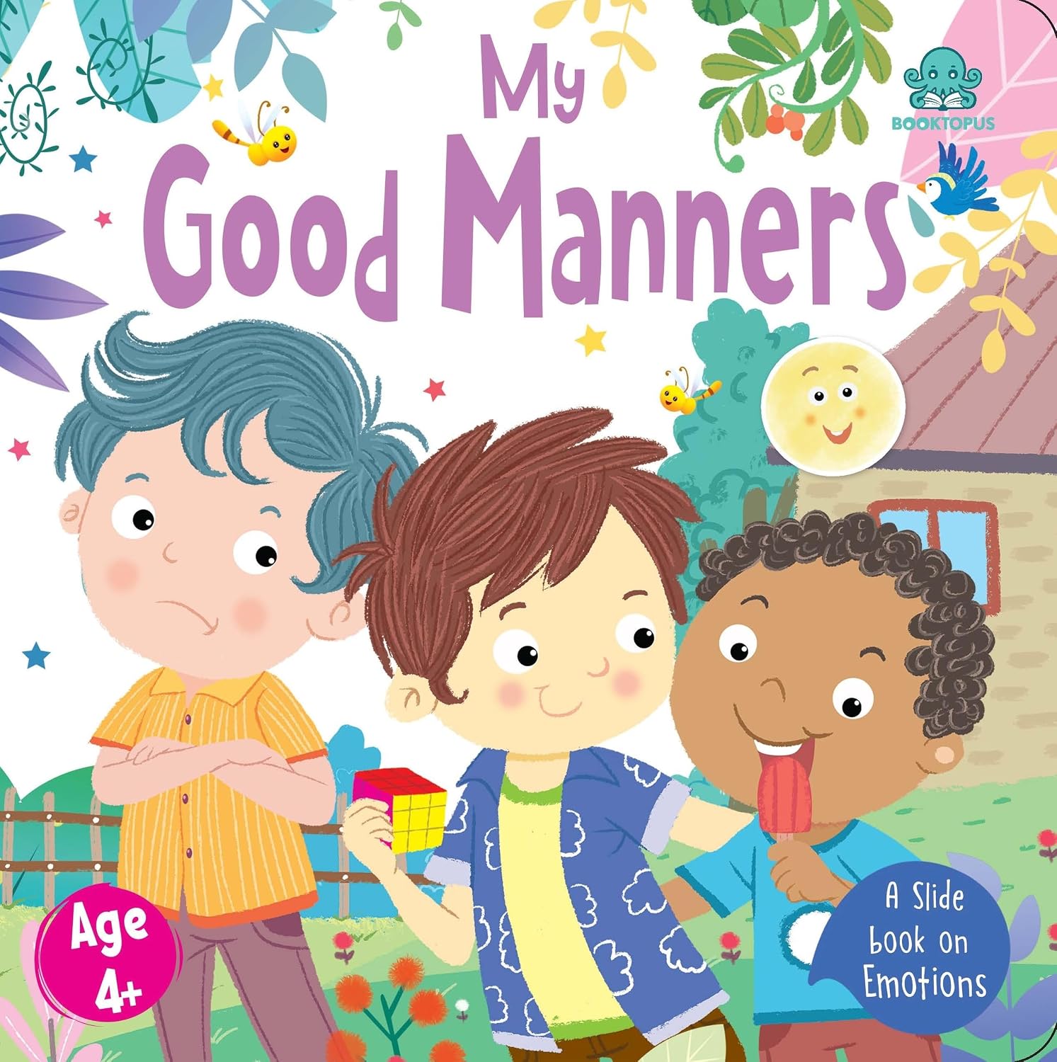 Booktopus Slide and Learn Board Book - My Good Manners Emotional Learning Book - Interactive Books for Kids 4+ Years - Social Skills Dev