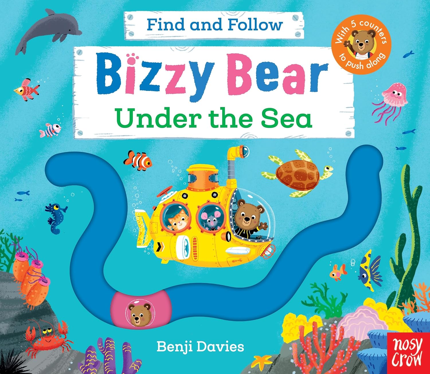 Bizzy Bear Find and Follow: Under the Sea: With 4 Sliding Counters