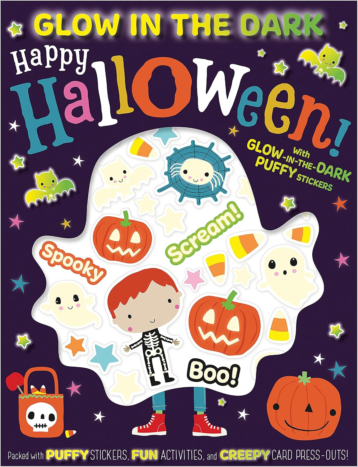 Glow in the Dark Puffy Stickers: Happy Halloween!