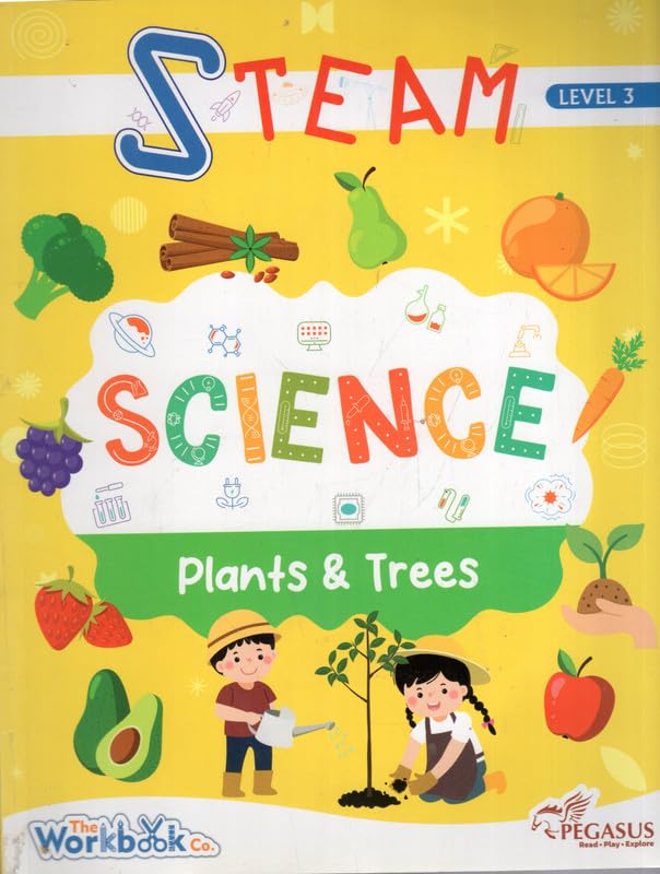 Team Pegasus Steam Science Learning Book for Kids - Level 3, Ages 5-6, Plants and Trees Activities, Early Science Skills for Preschool Children