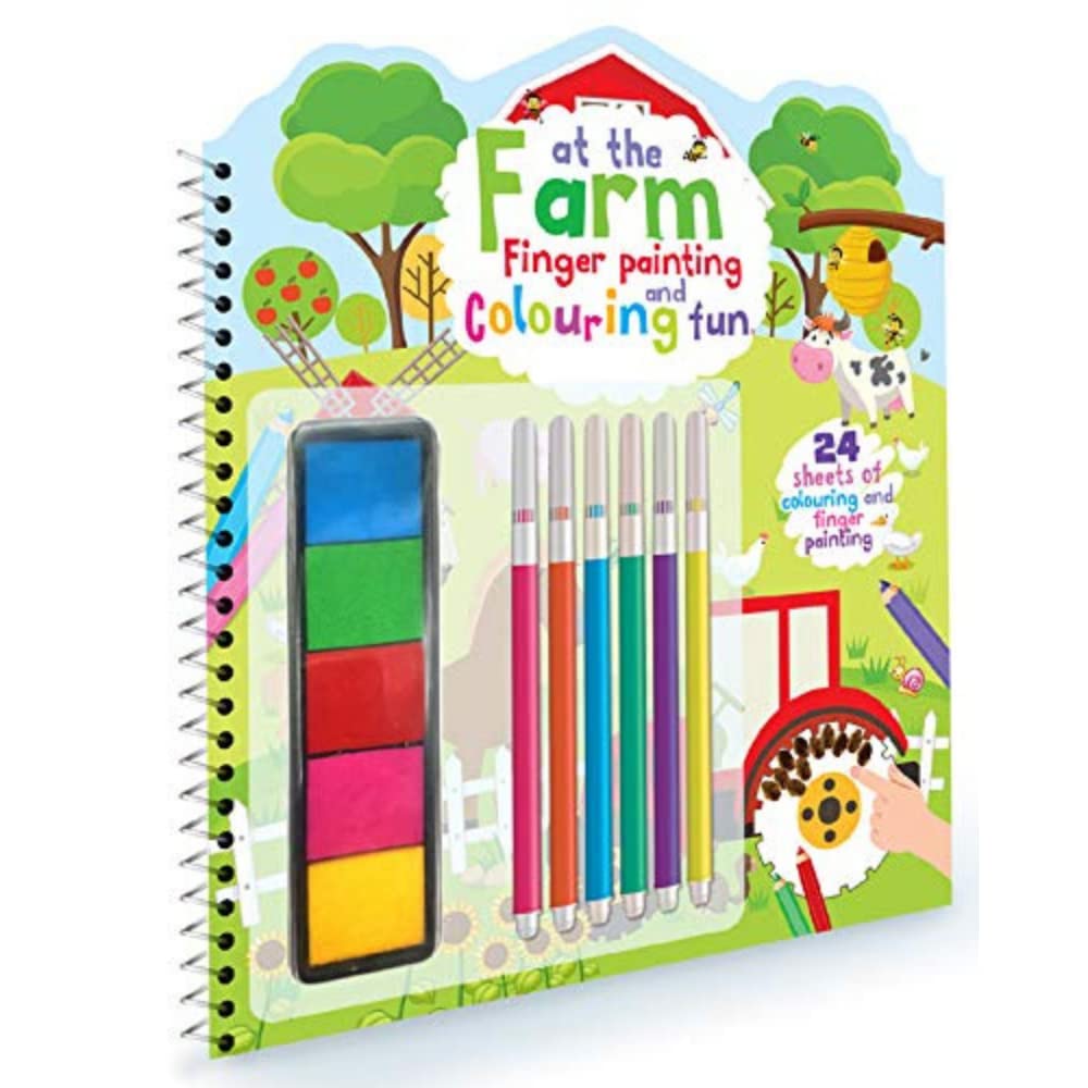 Hello Friend Farm Finger Painting and Colouring Fun