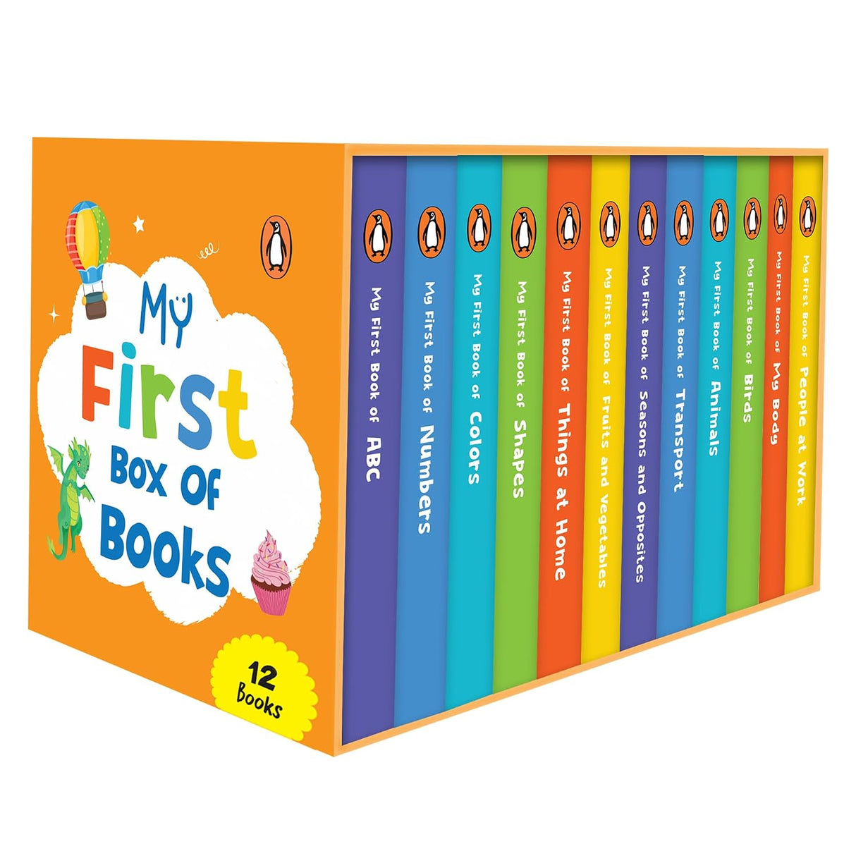 My First Box of Books: A Boxset of 12 Illustrated Board Books for Kids, Toddlers [Penguin Early Learning Series]