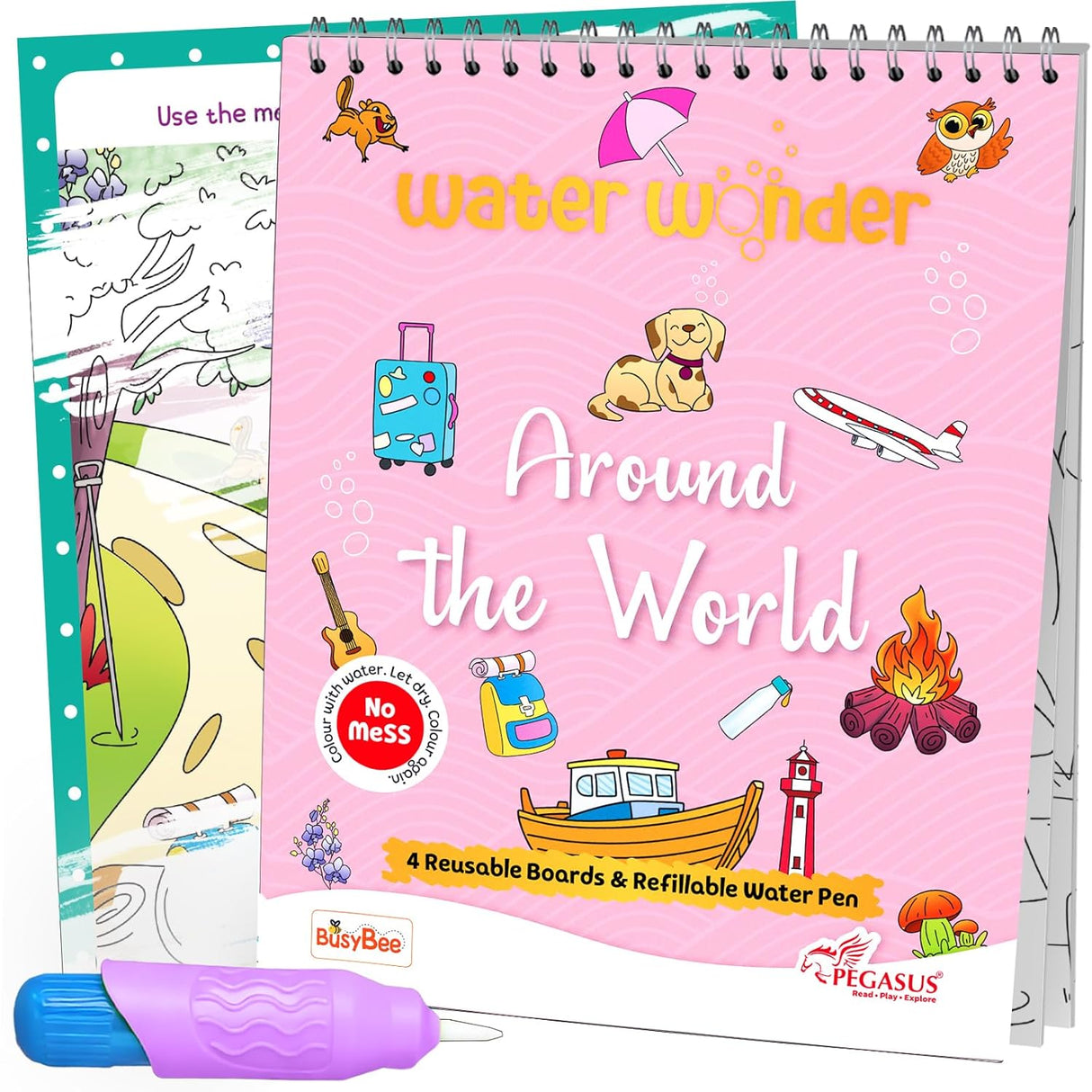 Reusable Magic Water Coloring Book for Kids