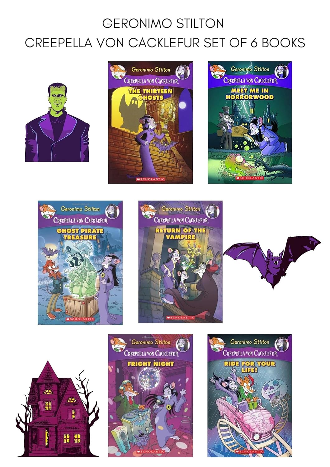 Geronimo Stilton Creepella Von Cacklefur Set of 6 Books