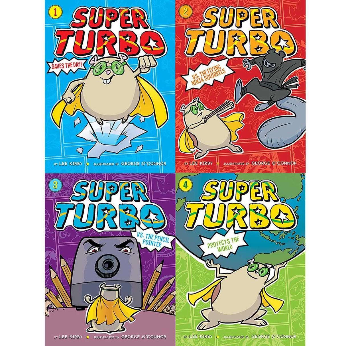 Super Turbo Collection: Super Turbo Saves the Day!; Super Turbo vs. the Flying Ninja Squirrels; Super Turbo vs. the Pencil Pointer; Super Turbo Protects the World