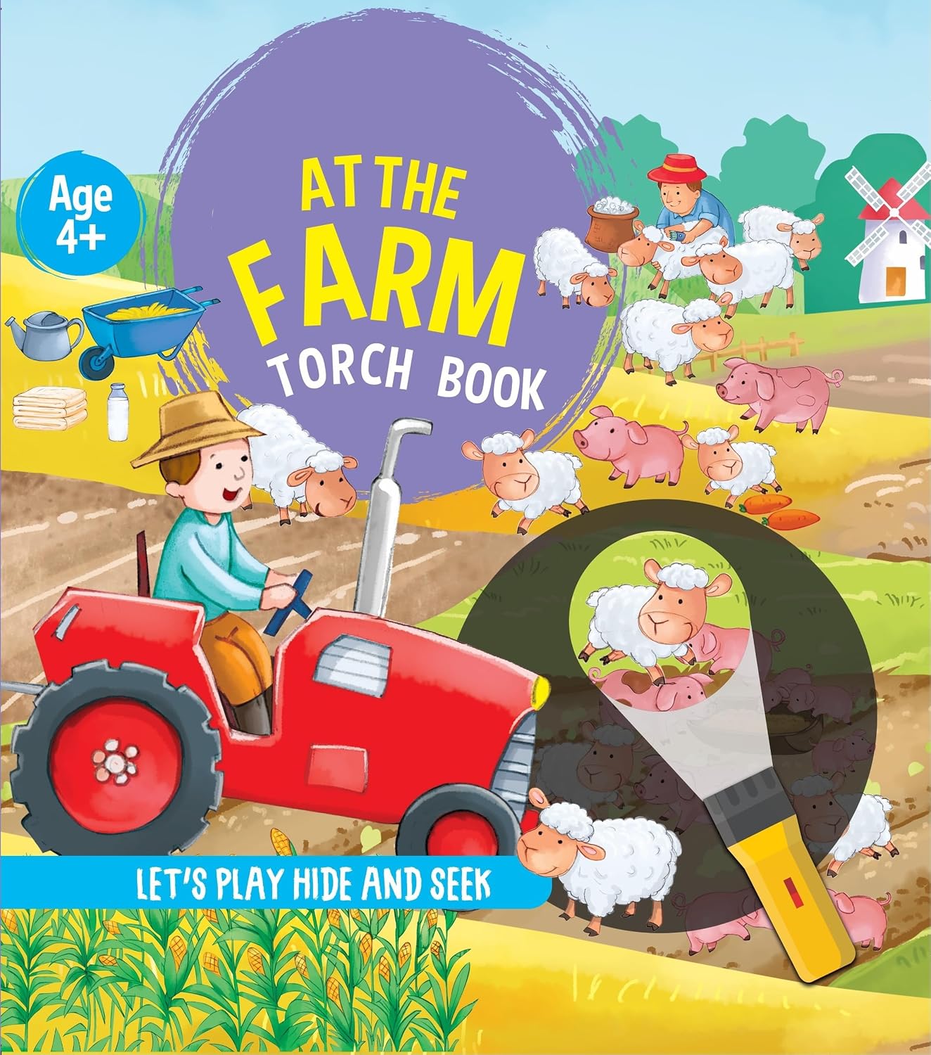 Booktopus Torch Discovery Book - at the Farm Hidden Picture Book With Torch - Learning Activity Books for Kids 4+ Years - Interactive Book: Torch Book