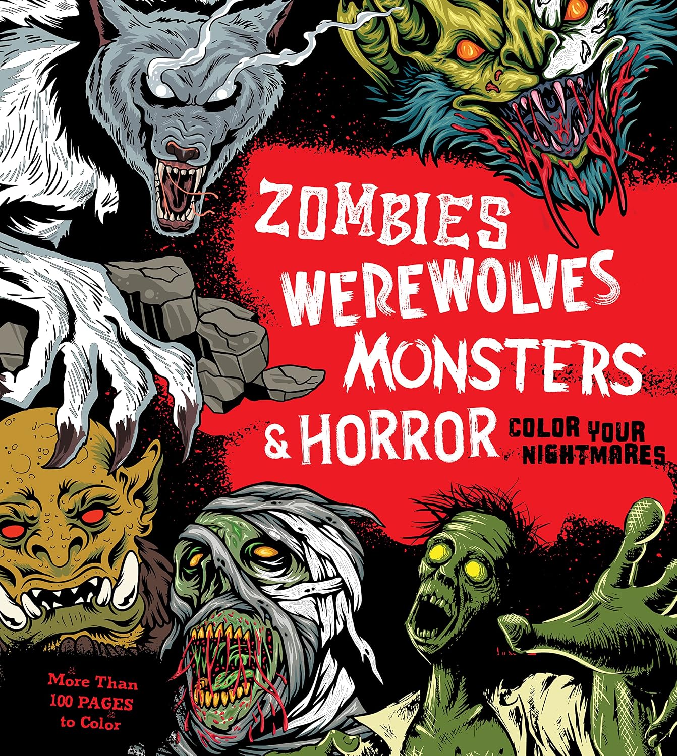 Zombies, Werewolves, Monsters & Horror Coloring Book