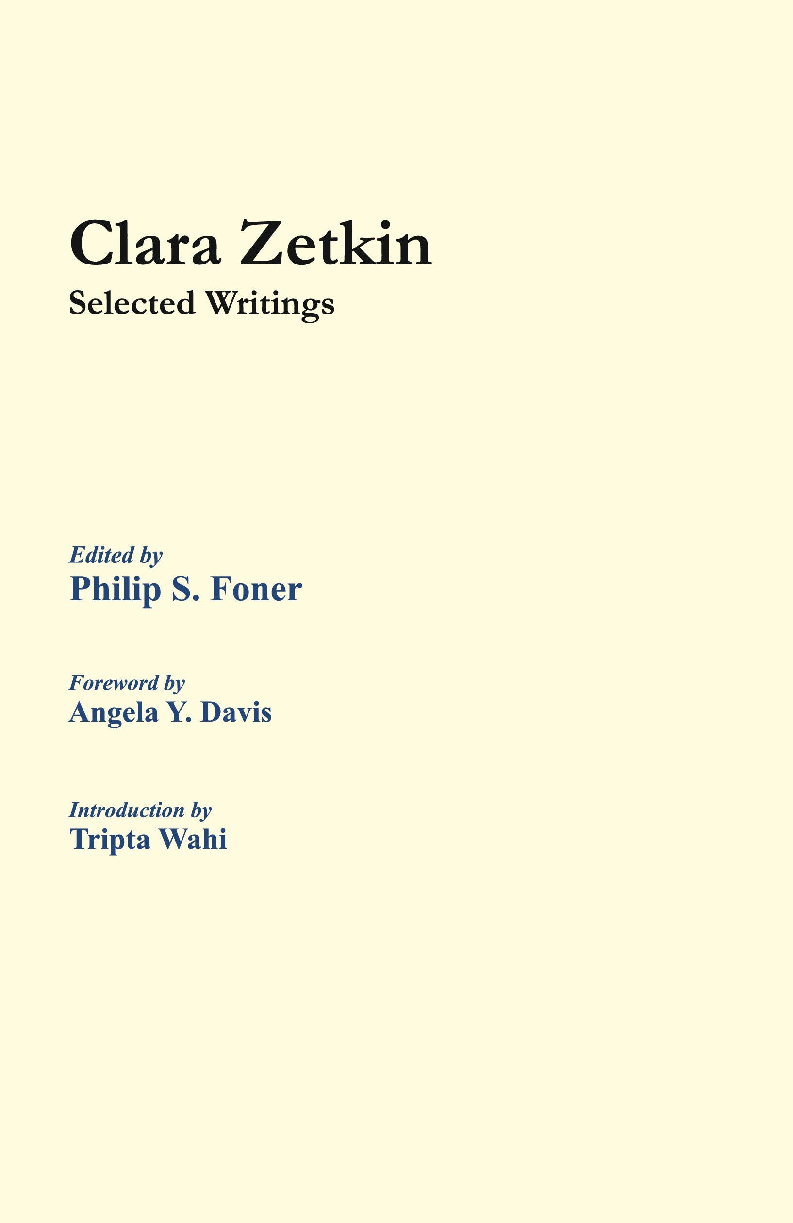 Clara Zetkin: Selected Writings