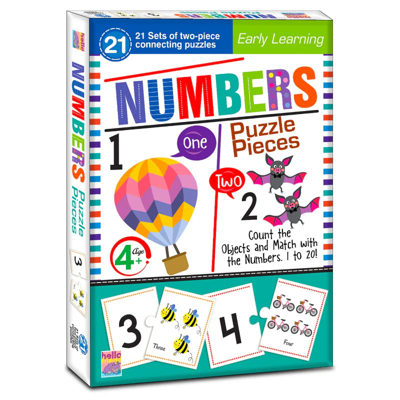 Numbers Jigsaw Puzzle Connecting 2-piece (set of 21 Pcs) for Kids, Childrens and Toddlers - Early Learning Educational Brain Booster With Fun and Engaging - Ages 4+: Numbers Puzzle